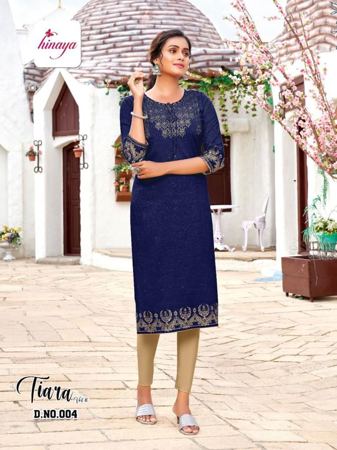 Hinaya Tiara 10 Fancy Ethnic Wear Rayon Printed Kurti Collection